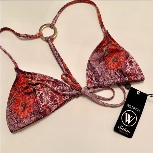 NWT Wildfox Boho Floral String Bikini Top - Picture 3 of 9